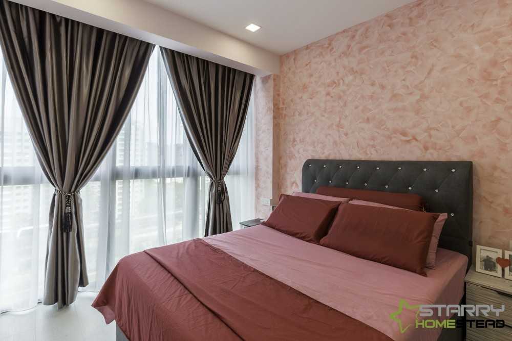 Modern Bedroom with Bedside Table and Bed