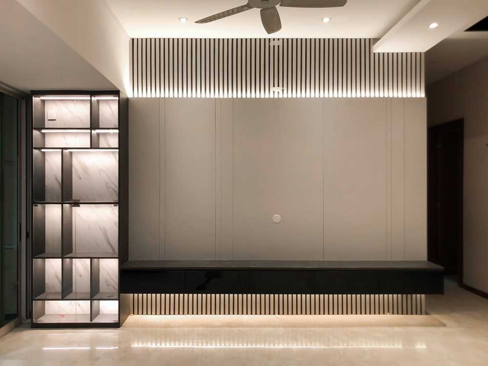 Modern Living Room with TV Console and Storage Cabinets