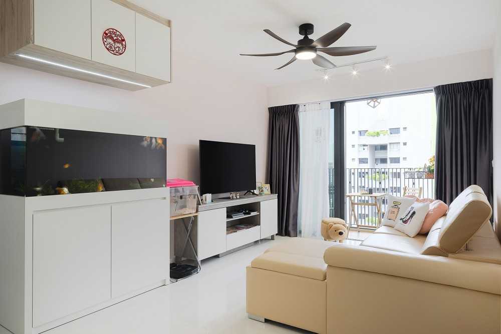 Scandinavian Living Room with Sofa and TV