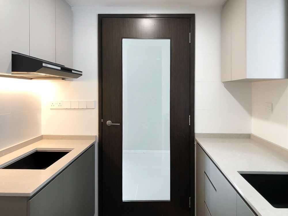 Modern Kitchen with Kitchen Accessories and Paintings