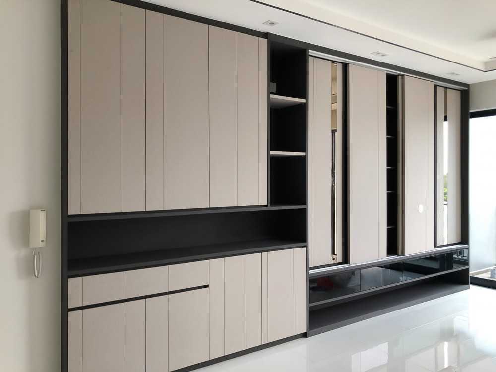 Modern Living Room with TV Console and Storage Cabinets