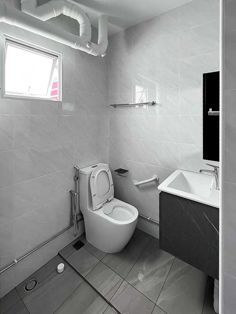 Scandinavian Bathroom with Bathroom Storage and Bathroom Accessories