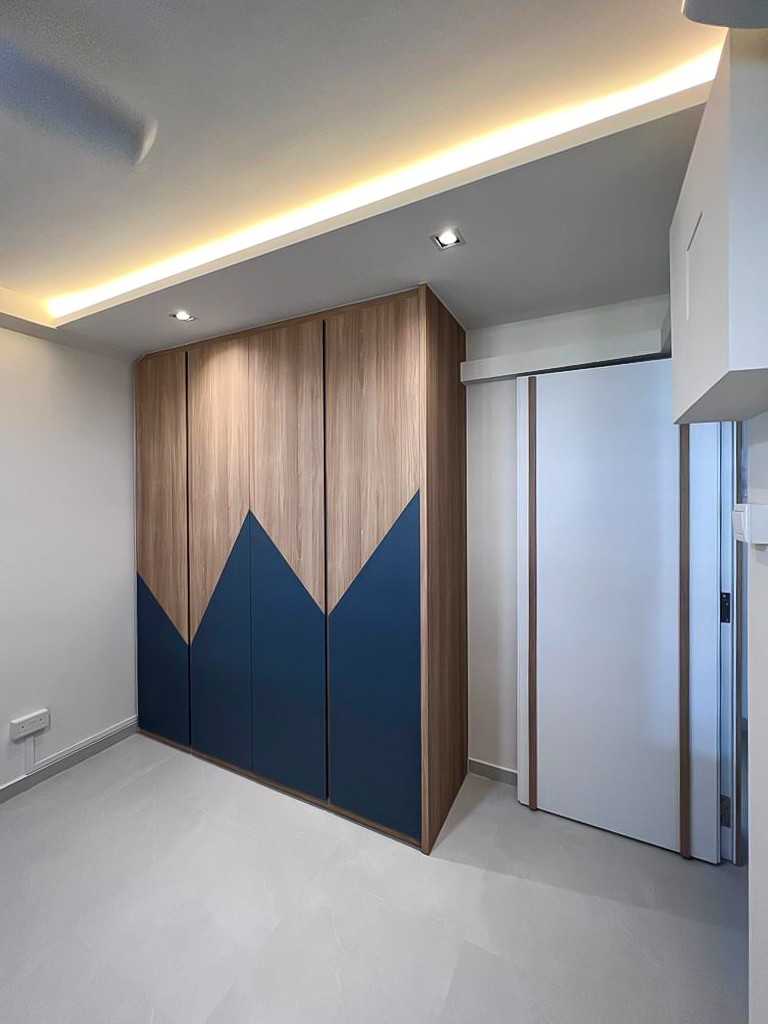 Scandinavian Bedroom with Wardrobe and Storage Cabinets