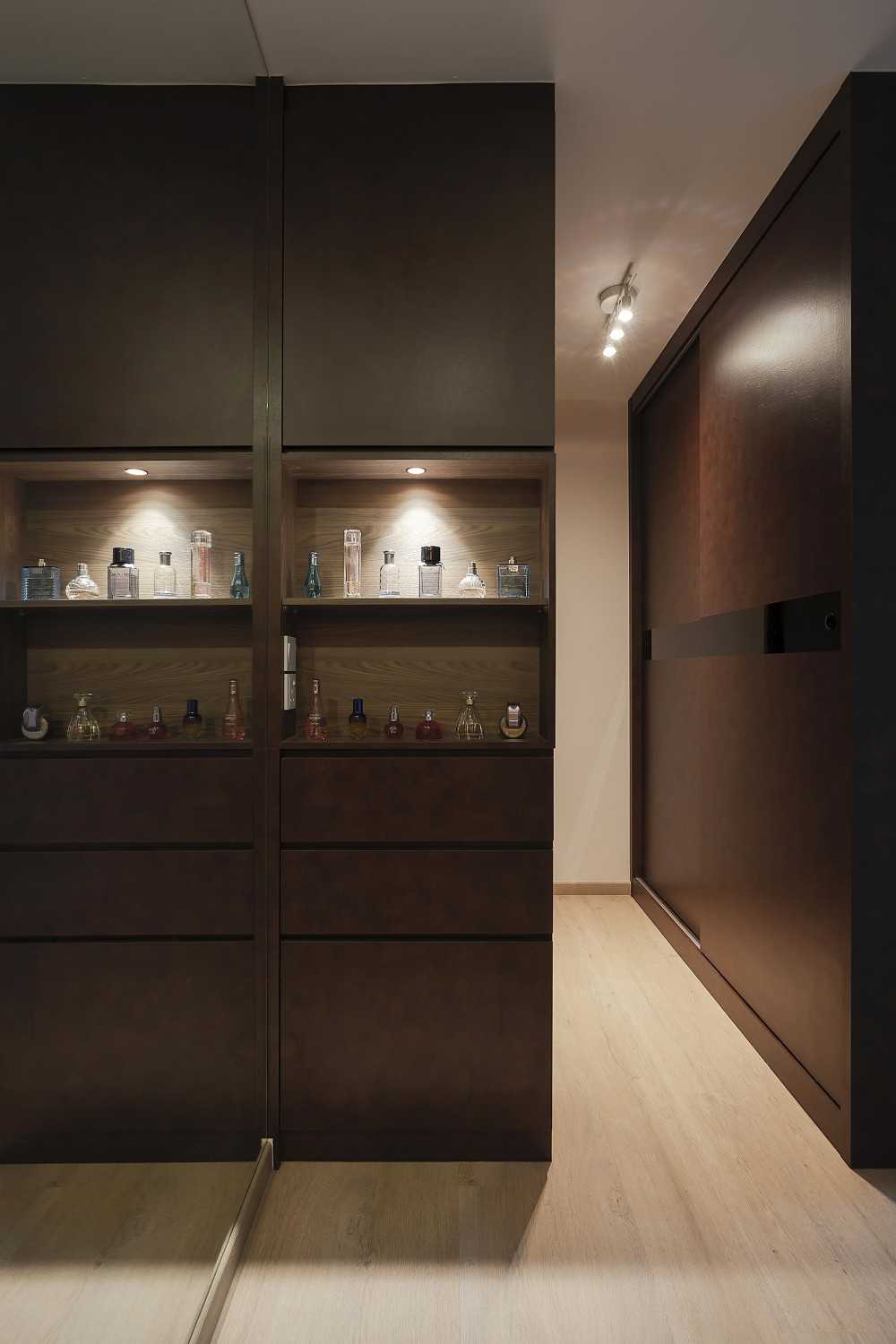 Scandinavian Bedroom with Vinyl Flooring and Wardrobe