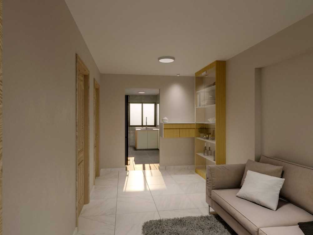 Minimalist Living Room with Settee and Carpet