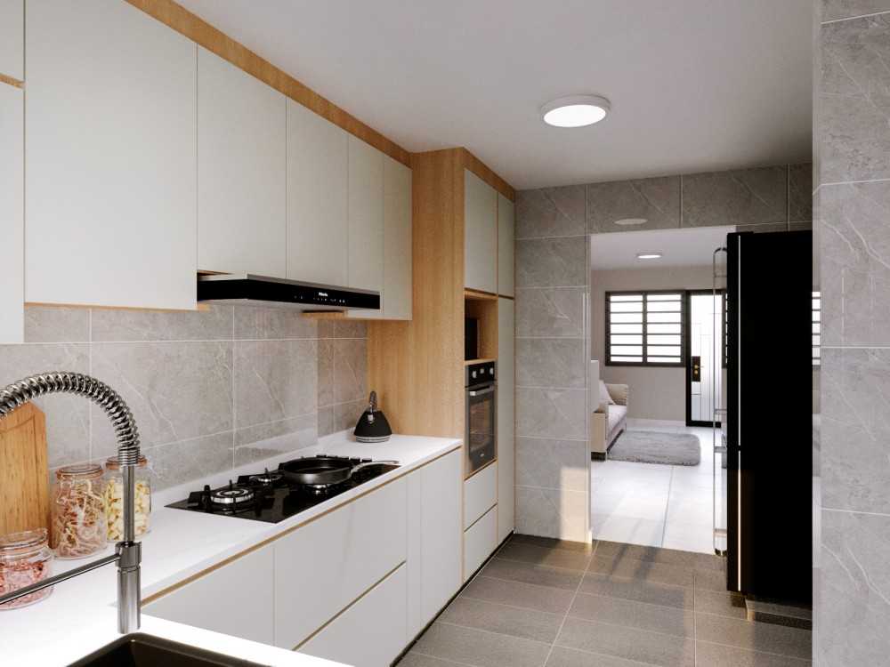 Minimalist Kitchen with Countertop and Kitchen Accessories