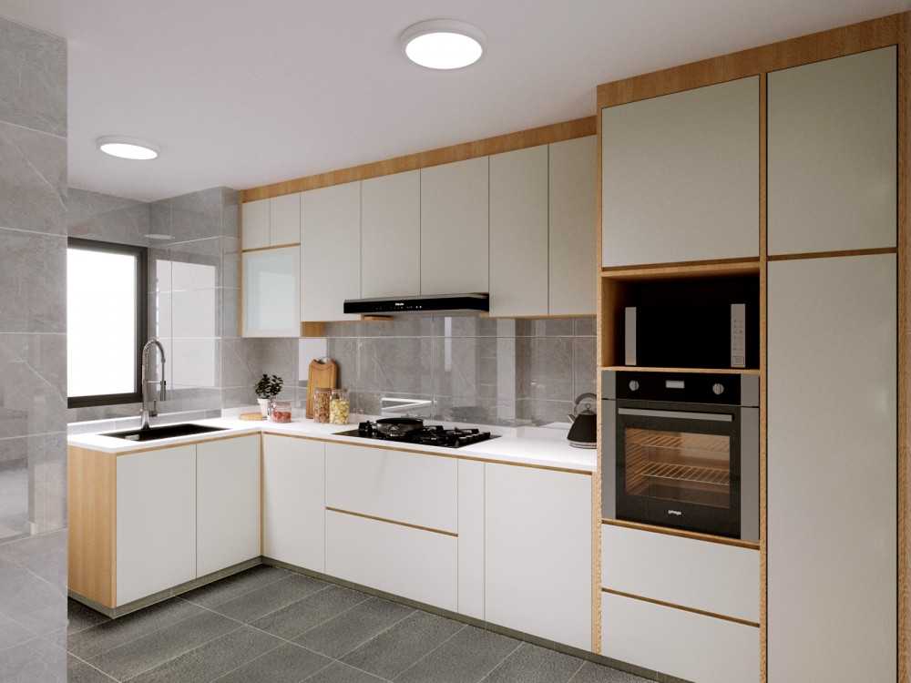 Minimalist Kitchen with Countertop and Kitchen Window