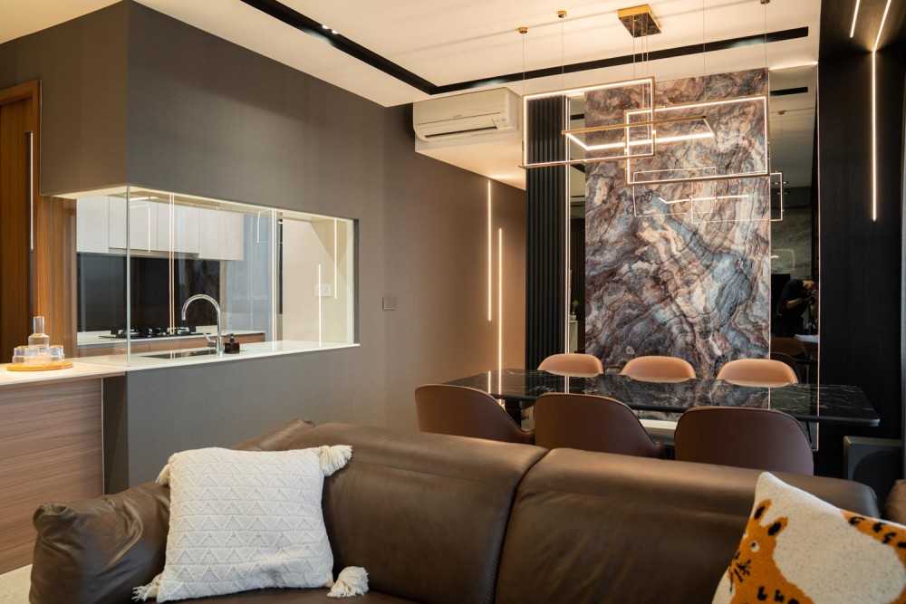 Contemporary Living Room with TV Console and Sofa