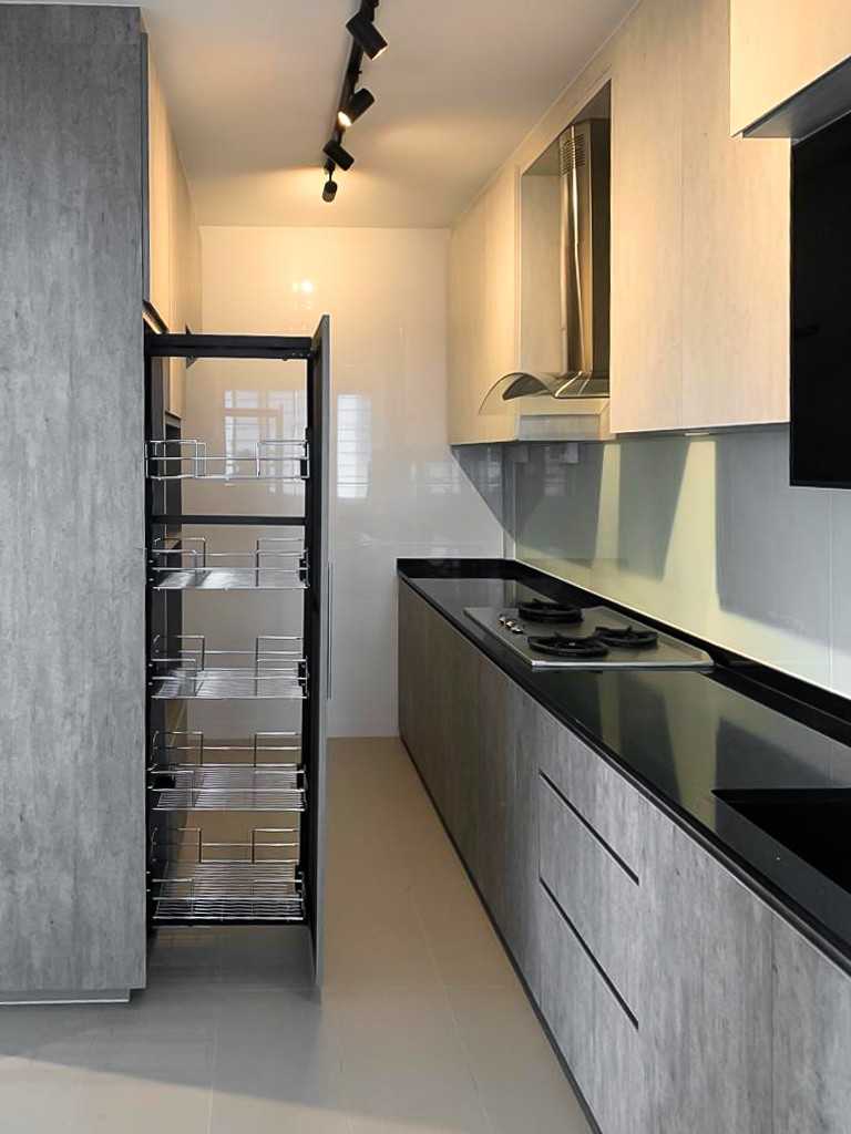 Scandinavian Kitchen with Kitchen Accessories and Storage Cabinets