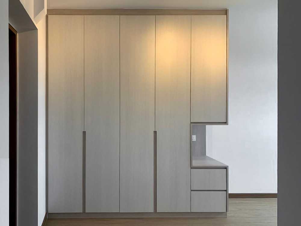 Scandinavian Bedroom with Wardrobe and Bedroom Dresser