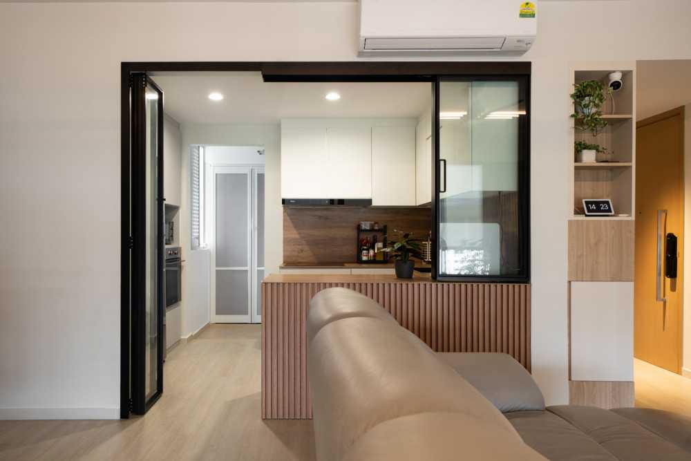 Modern Kitchen with Vinyl Flooring and Wood Flooring