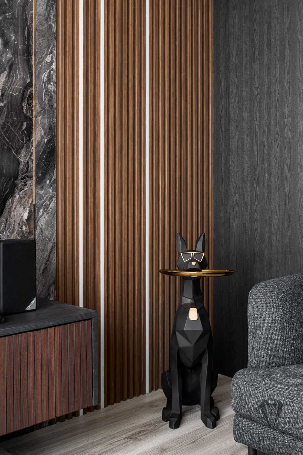 Contemporary Bedroom with Vinyl Flooring and Downlights