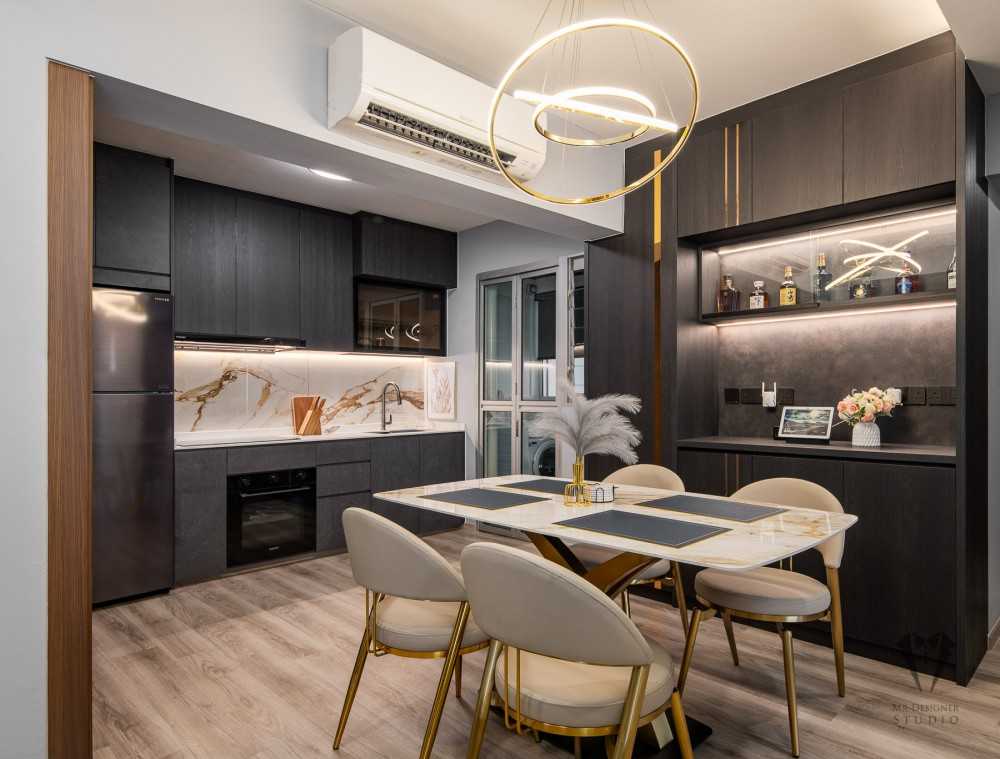 Contemporary Bedroom with Vinyl Flooring and Cove Lighting