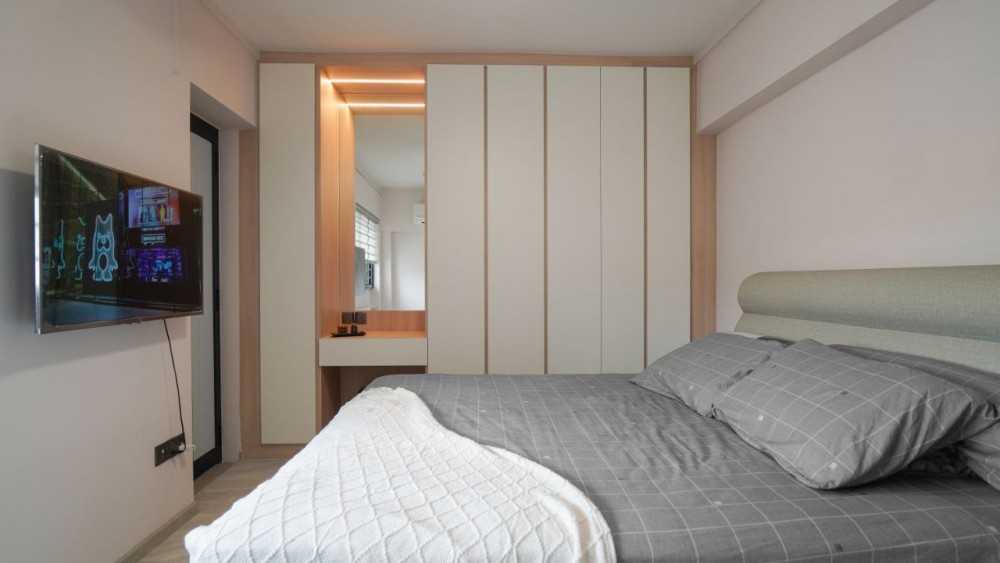 Scandinavian Bedroom with Cove Lighting and Wardrobe