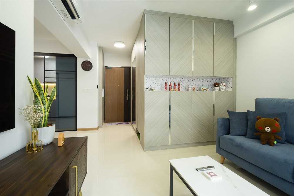 Contemporary Living Room with TV Console and Sofa