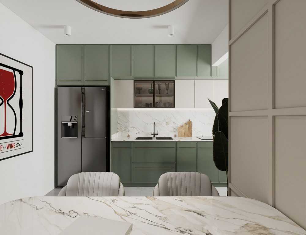 Modern Kitchen with Countertop and Open Kitchen