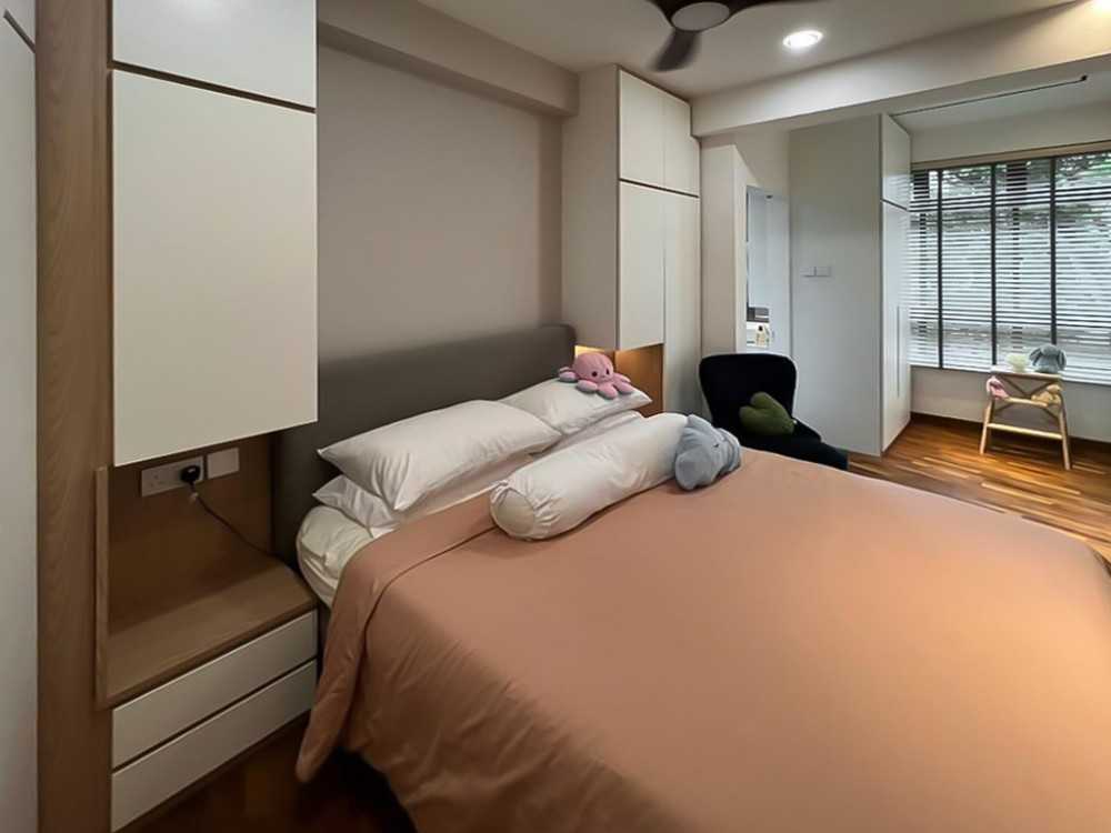 Scandinavian Bedroom with Wardrobe and Built-in Bed