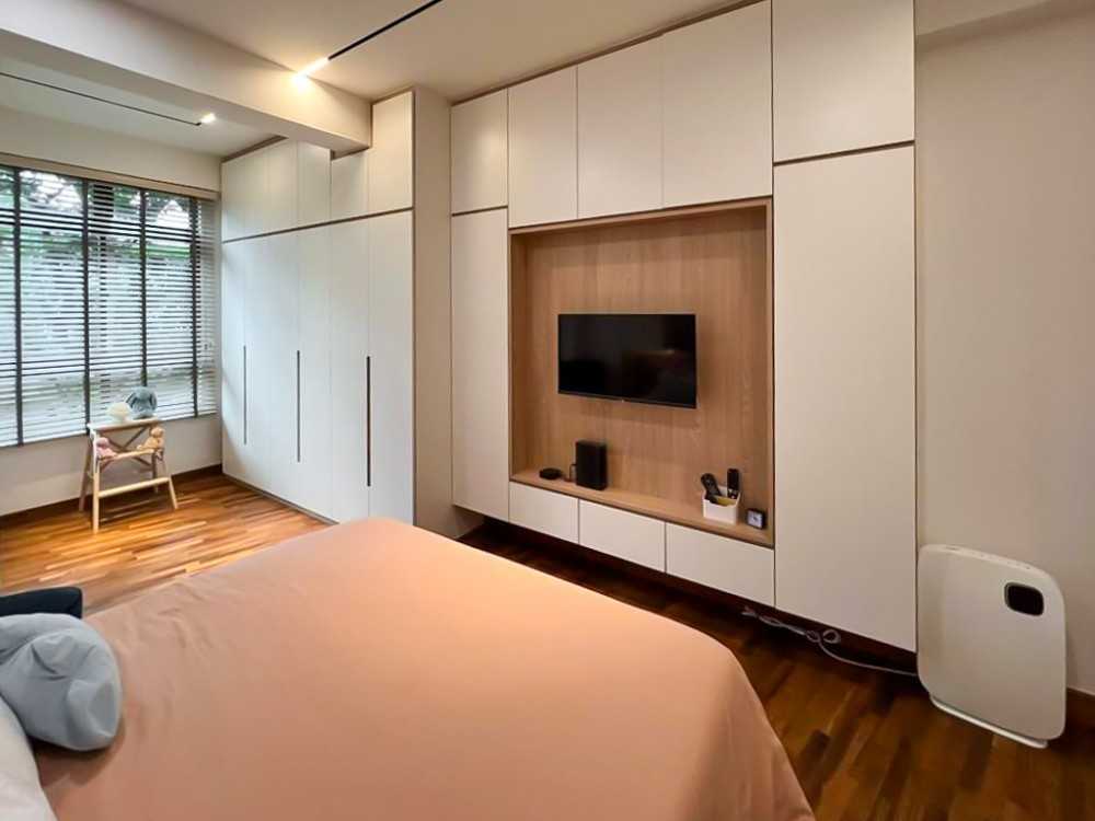 Scandinavian Bedroom with TV Console and Wardrobe