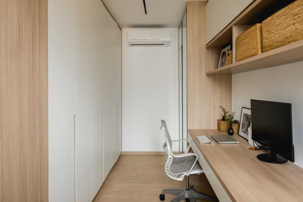 Scandinavian Home Office with Desk and Desk Chairs