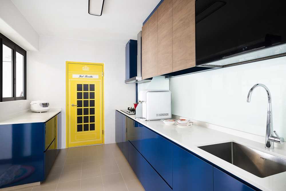 Contemporary Kitchen with Countertop and Open Kitchen