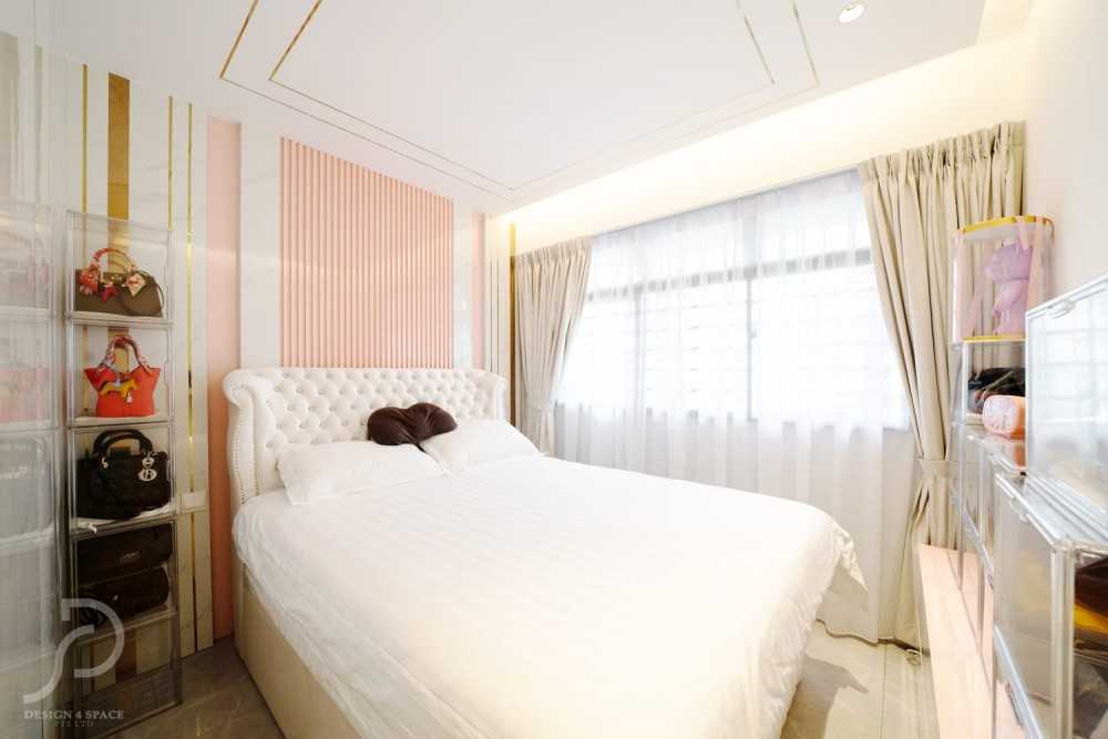 Modern Bedroom with Homogeneous Tiles and Wardrobe
