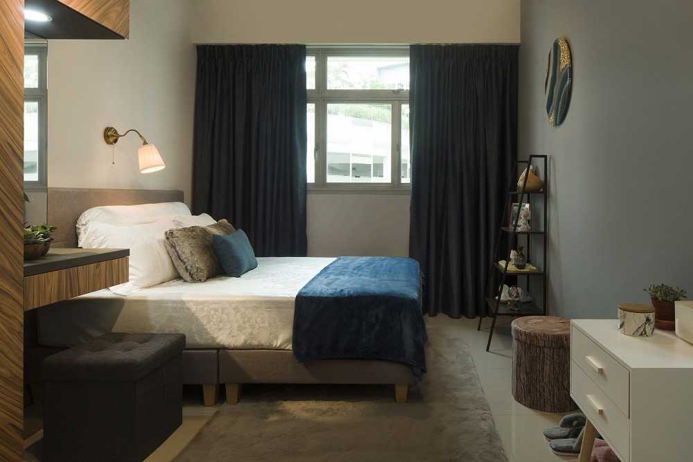 Contemporary Bedroom with Wardrobe and Bedside Table