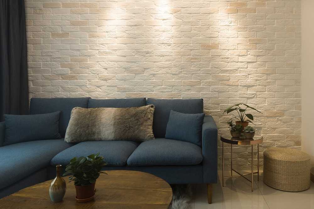 Contemporary Living Room with Feature Wall and Sofa