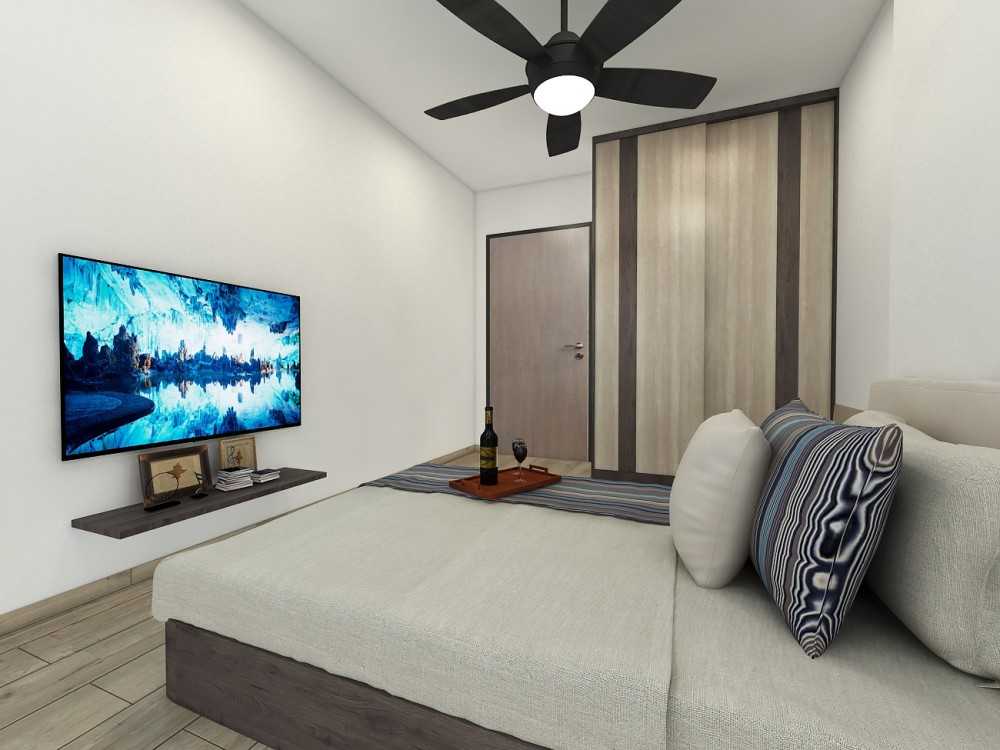 Contemporary Bedroom with Wardrobe and Sliding Wardrobe