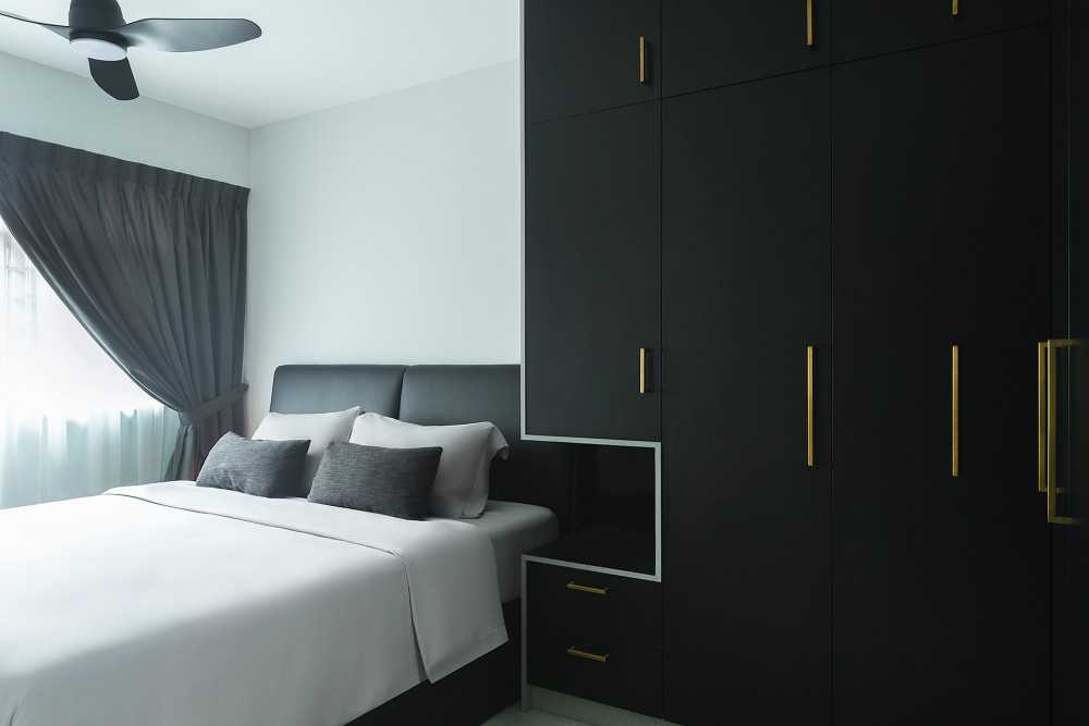 Contemporary Bedroom with Wardrobe and Bedside Table