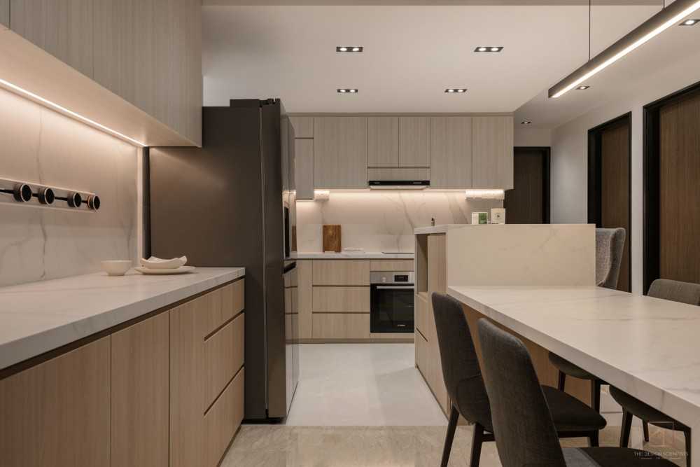Contemporary Kitchen with Countertop and Kitchen Island