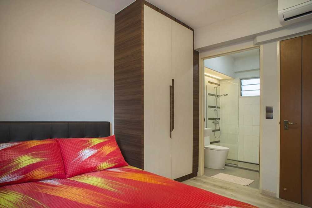 Contemporary Bedroom with Ceiling Light and Wardrobe