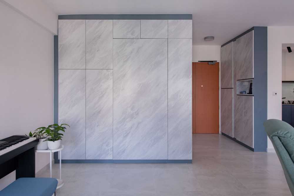 Contemporary Living Room with Storage Cabinets and Shoe Cabinets