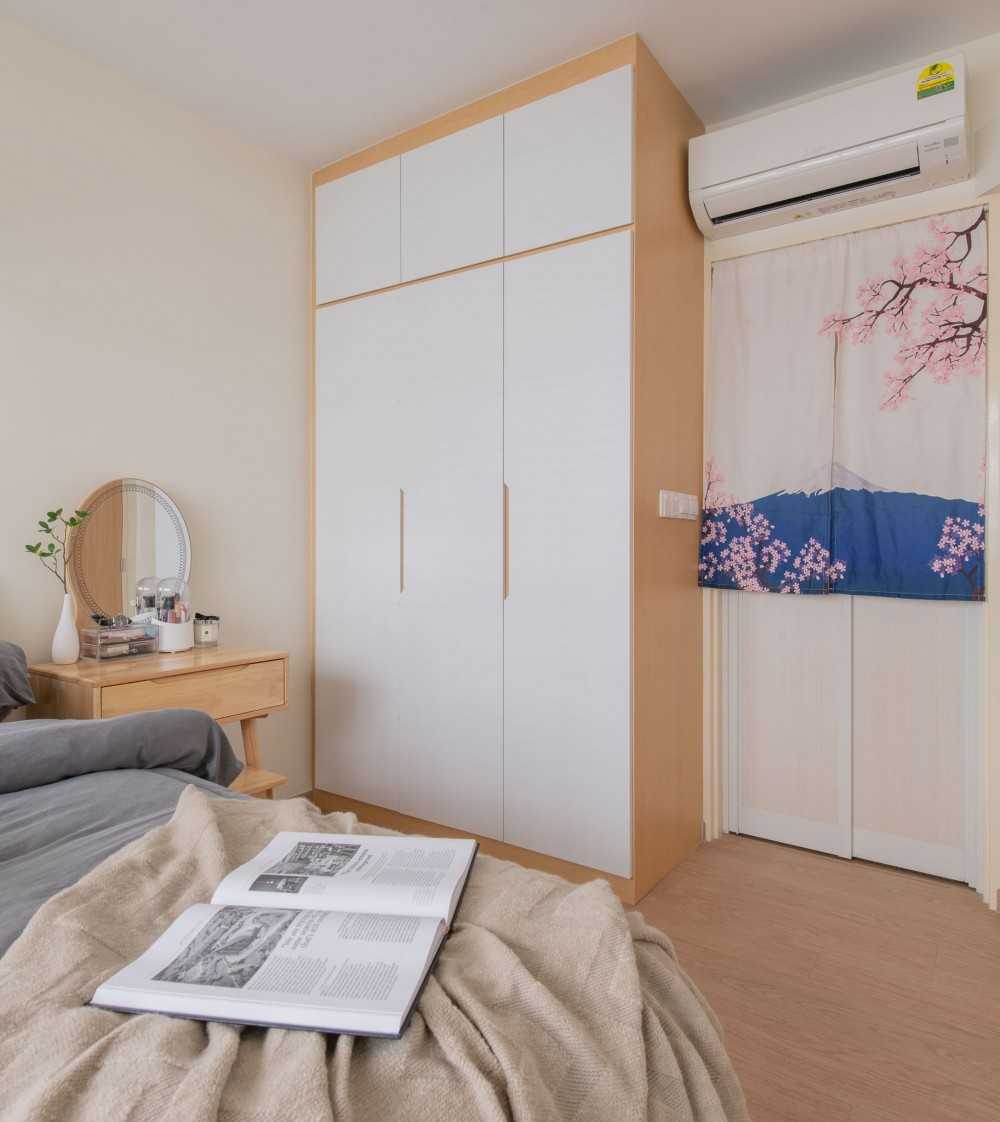 Scandinavian Bedroom with Wardrobe and Closet