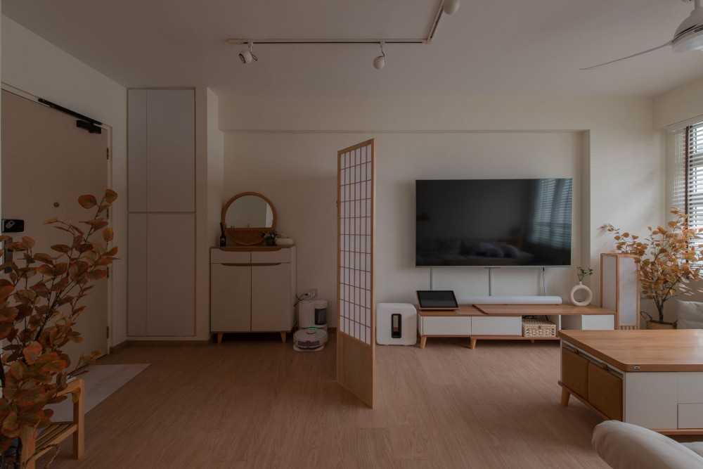 Scandinavian Living Room with TV Console and Coffee Table