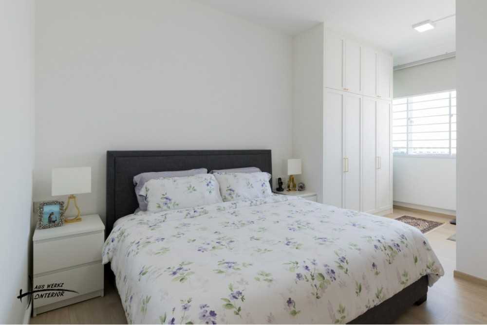 Scandinavian Bedroom with Vinyl Flooring and Wardrobe