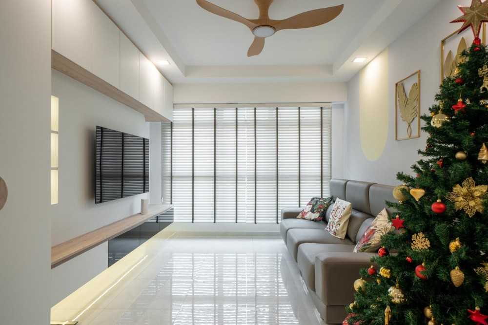 Modern Living Room with TV Console and Feature Wall