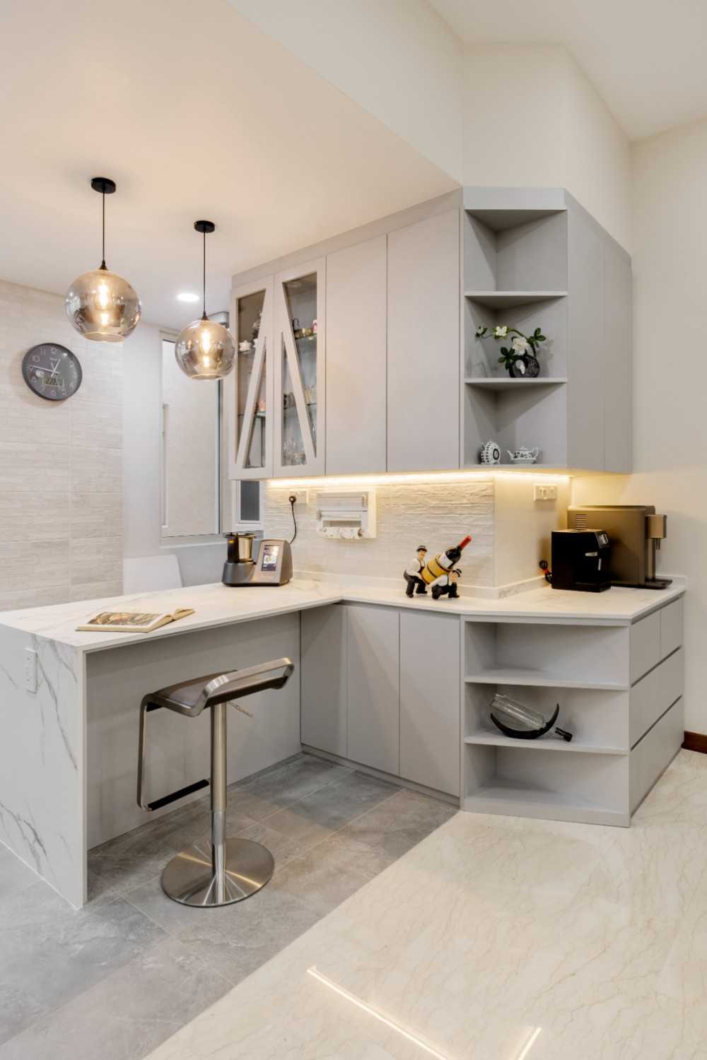 Modern Pantry with Tableware and Cookware