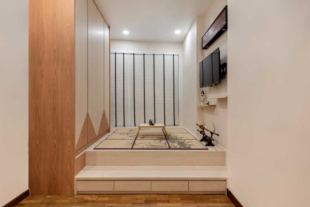 Modern Study with Storage Cabinets and Platform