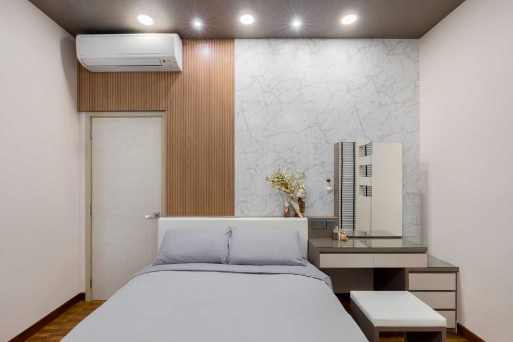 Modern Bedroom with Downlights and Bedroom Dresser