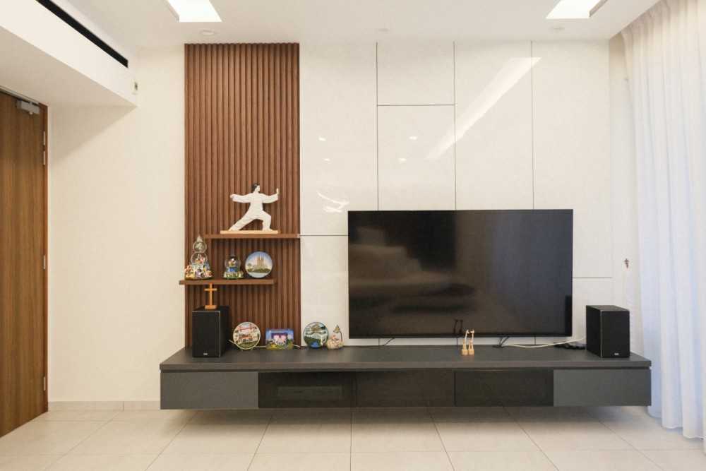Modern Living Room with TV Console and TV