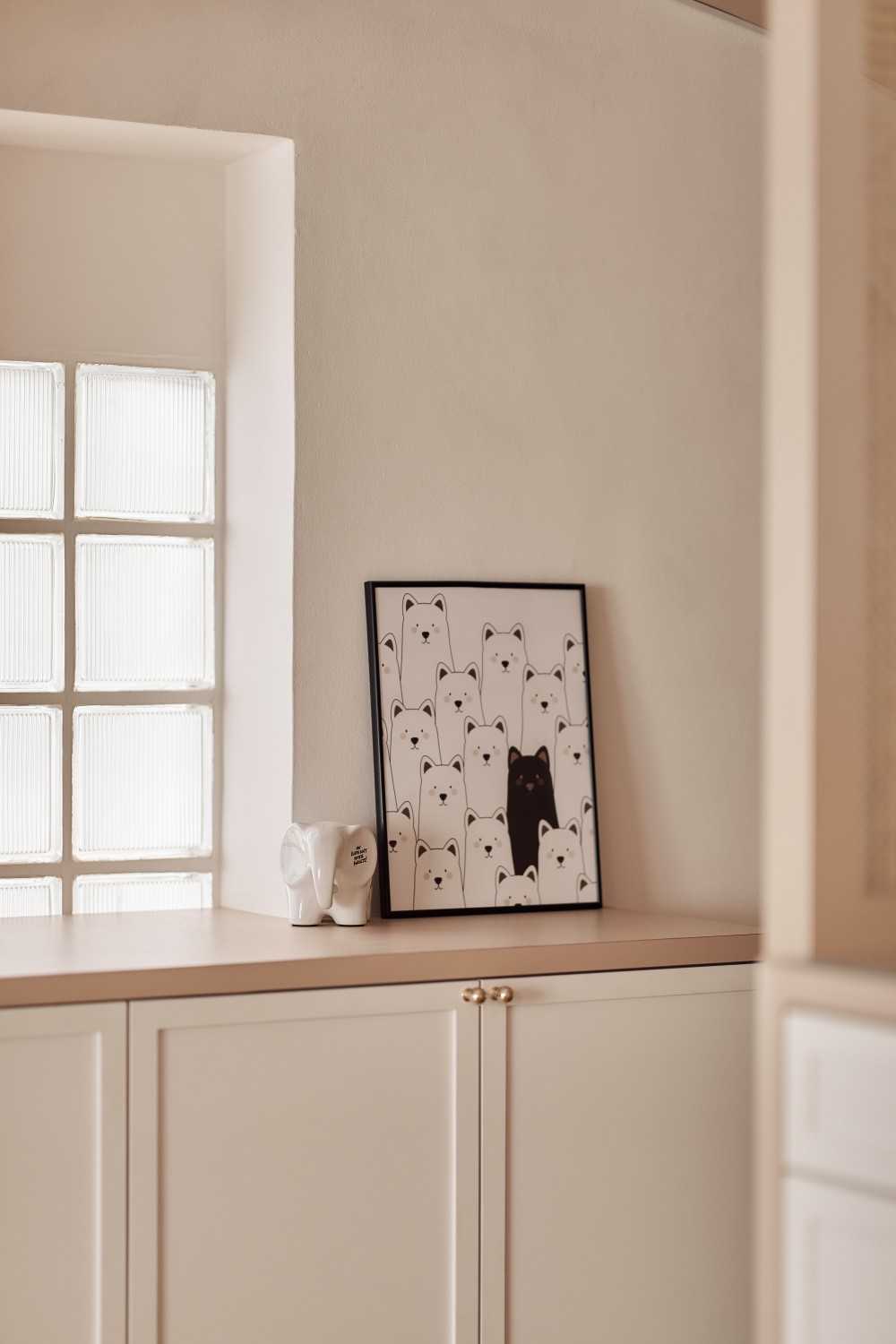 Scandinavian Entryway with Small Storage and Shoe Cabinets