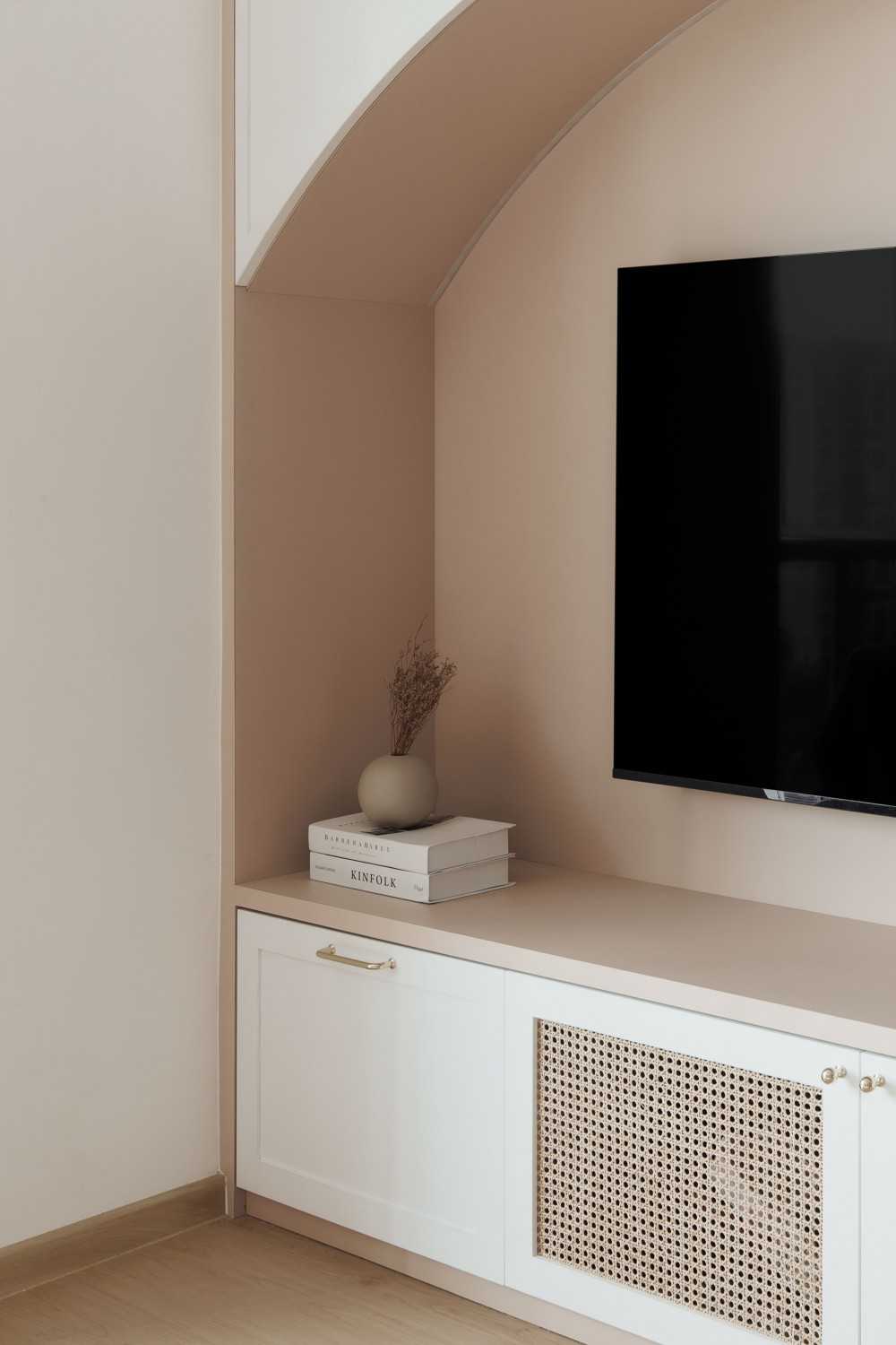 Scandinavian Living Room with TV Console and Wood TV Console