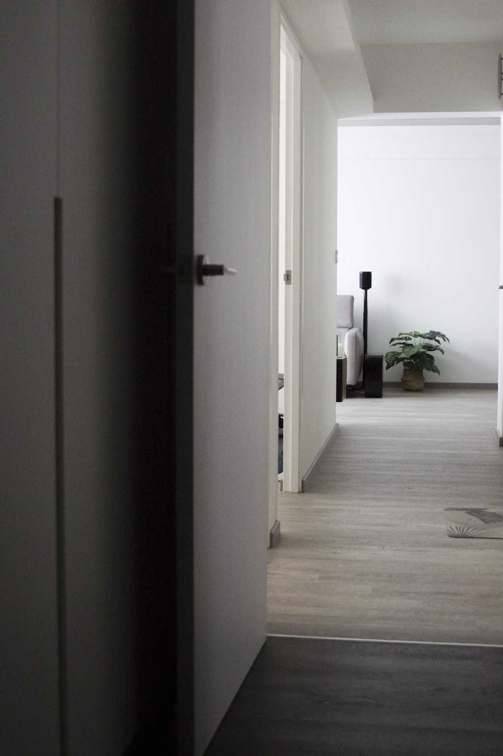 Scandinavian Bedroom with Vinyl Flooring and Wardrobe