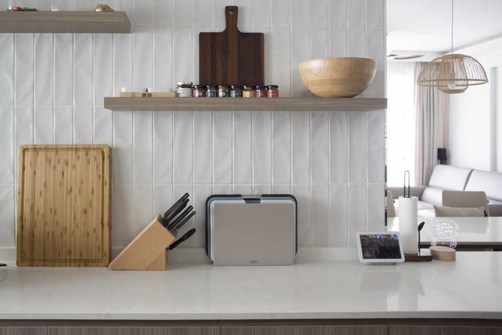 Scandinavian Kitchen with Countertop and Kitchen Island