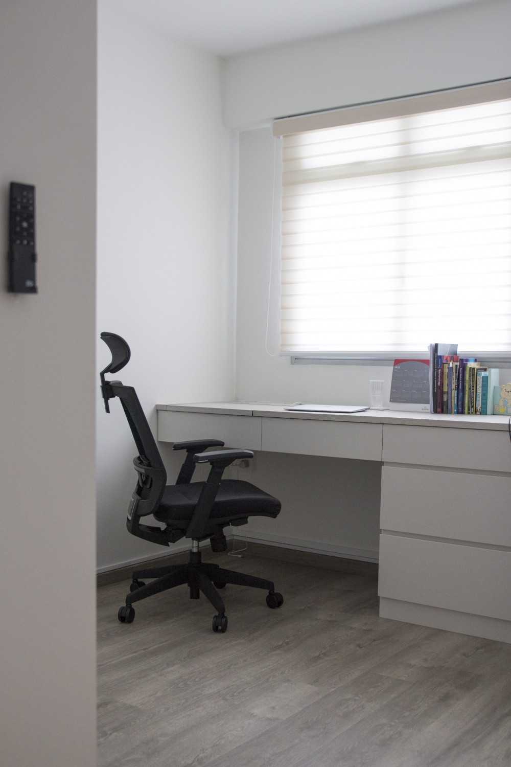 Scandinavian Study with Desk and Storage Cabinets