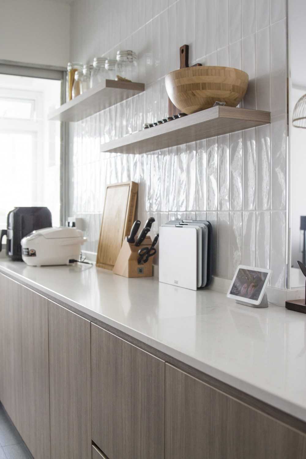 Scandinavian Kitchen with Countertop and Kitchen Window