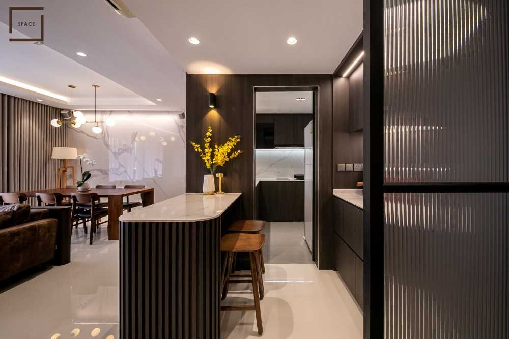 Contemporary Living Room with Feature Wall and Ceiling Light