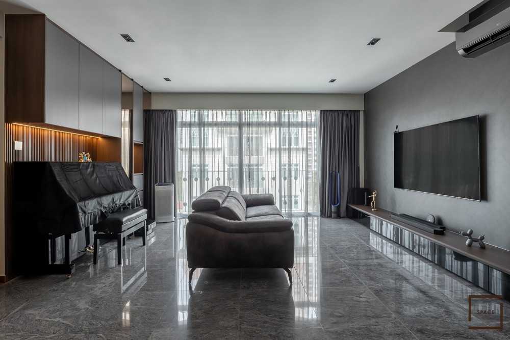 Modern Living Room with TV Console and Sofa