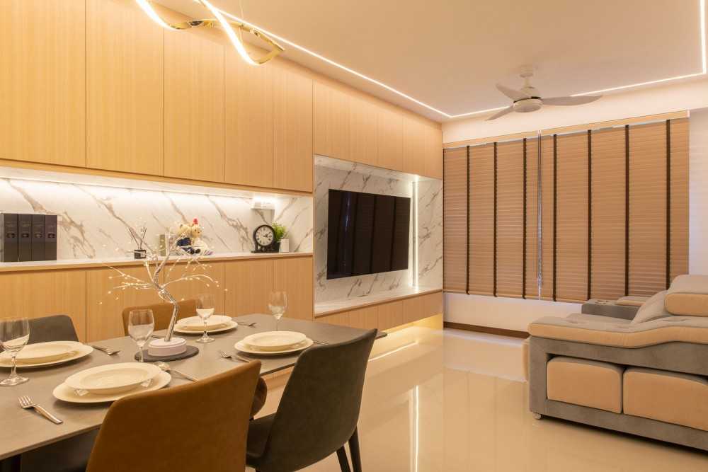 Modern Living Room with TV Console and Feature Wall