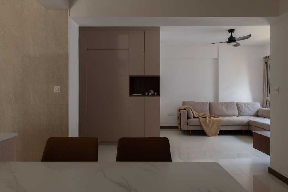 Minimalist Dining Room with Sofa and Dining Table